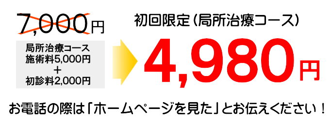 宇治市の田中治療院の深層筋治療が初めての方限定キャンペーン
