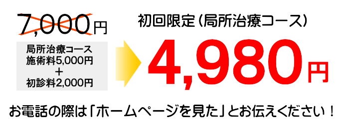 宇治市の田中治療院の深層筋治療が初めての方限定キャンペーン