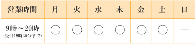 宇治市の田中治療院の営業時間